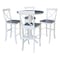 International Concepts 36 in. Solid Wood Round Top Pedestal Bar Height Dining Table w/4 X-Back Stools, White/Heather Gray K05-36RT-27B-S6133-4 - alternate 1